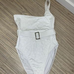 White leopard bathing suit